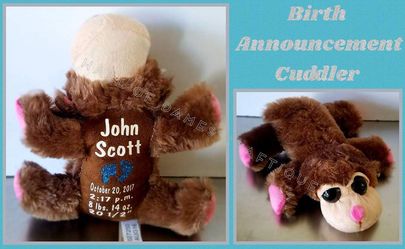 Custom Baby Birth Announcement Cuddle Buddy