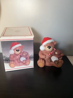 Christmas Teddy Bear Figurine with Box