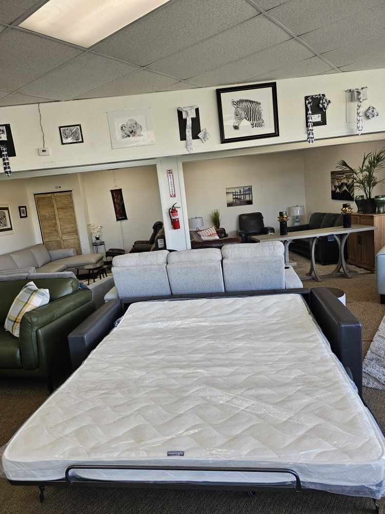 Italian Leather Sofa Bed  - Shevrin 