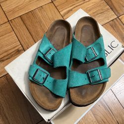 Teal Greenish/ Blue Birkenstocks 