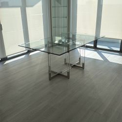 Modern Glass And Acrylic Dining Table