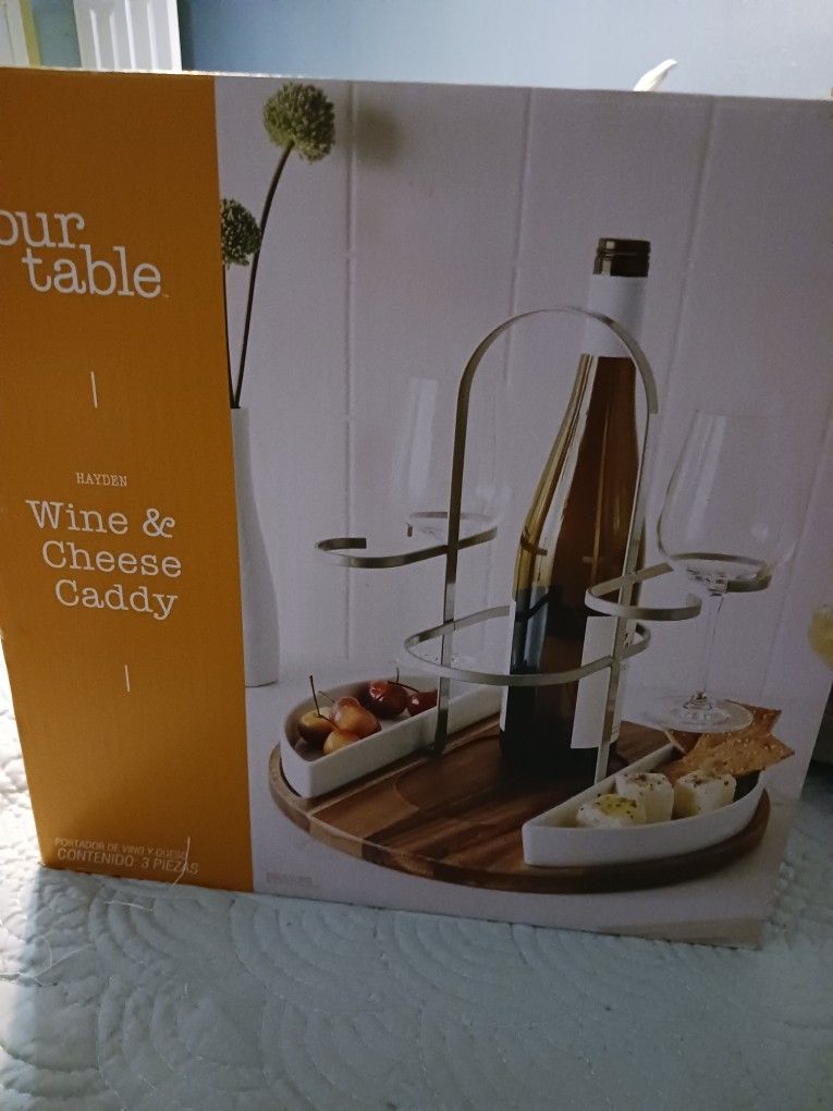 Unopened Wine & Cheese Caddy