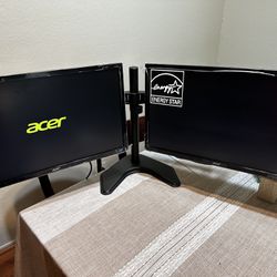 Dual Acer 24” Monitors KA240H 