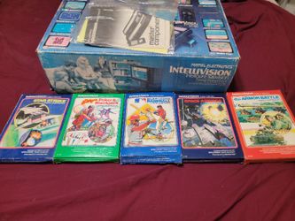 Intellivision in box with 5 games