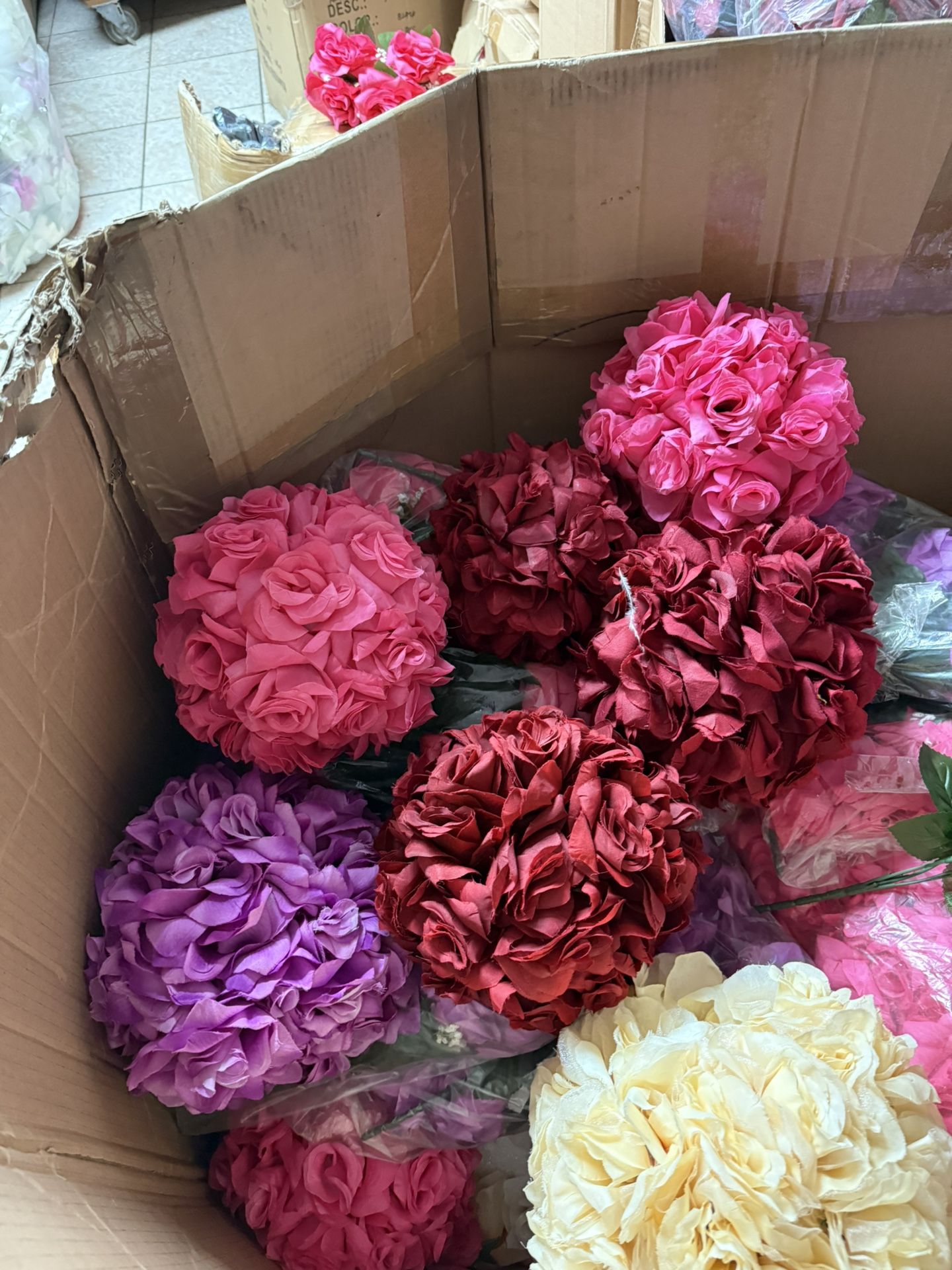 Two bag of flower $15.24 they have the medium ball overflow five dollars the big one 25 the small chandelier $10