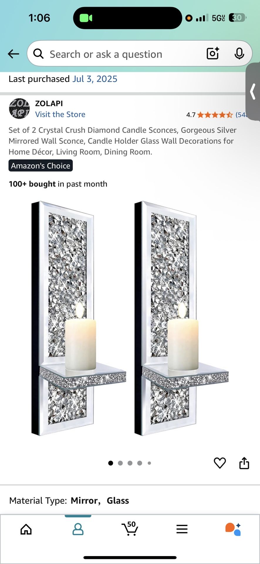Crushed Diamond Candle Holder