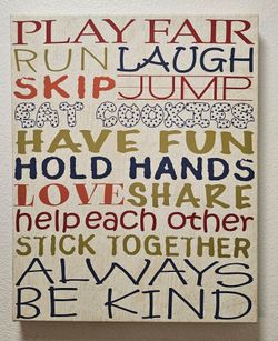 Play Room Sign Vinyl Canvas Print