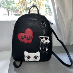  Karl Lagerfeld Women's Black Adele Patch Backpack