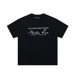 Martine Rose Letter Print Round Neck Short Sleeve T-Shirt Black 