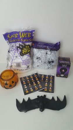 Halloween decoration lot spiderweb bat pumpkin stickers