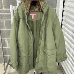 Plus Size Olive Green Coat