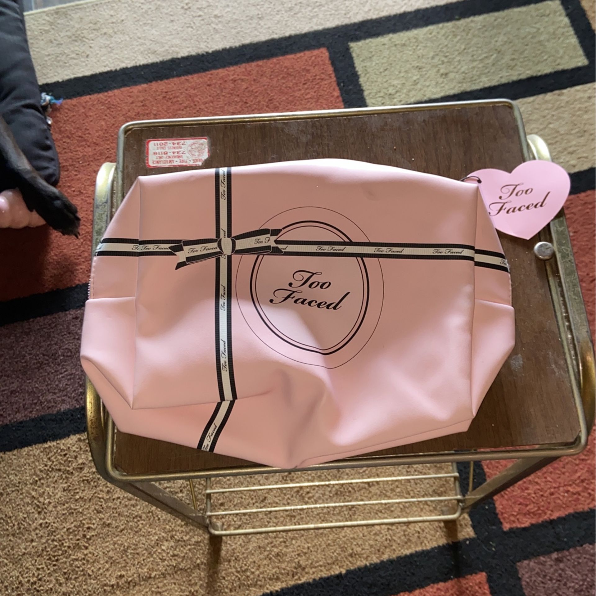 Too Faced Makeup Bag Nwt