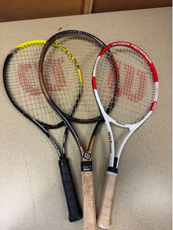 Set of 3 Wilson Tennis Rackets - excellent condition