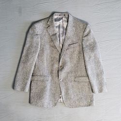 HART SCHAFFNER & MARX 1887 Men's Wool Tweed Blazer (44R) Gray {Made In USA}