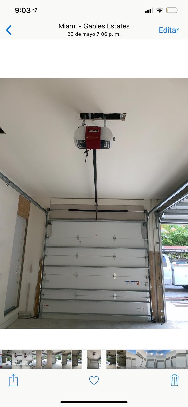 Hurricane Garage Door with motor Liftmaster with install .