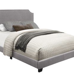 Miranda Gray Queen Upholstered Bed (Available In King Bed, Twin Bed , Full Bed 
