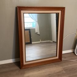 Large Wood Framed Mirror