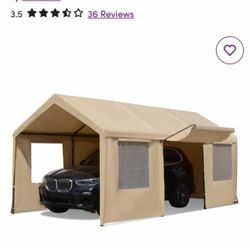 10x20 Heavy Duty Carport With Roll up Sides Ventilated Windows