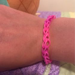 Rainbow Loom Bracelet(pink And Dark Pink)