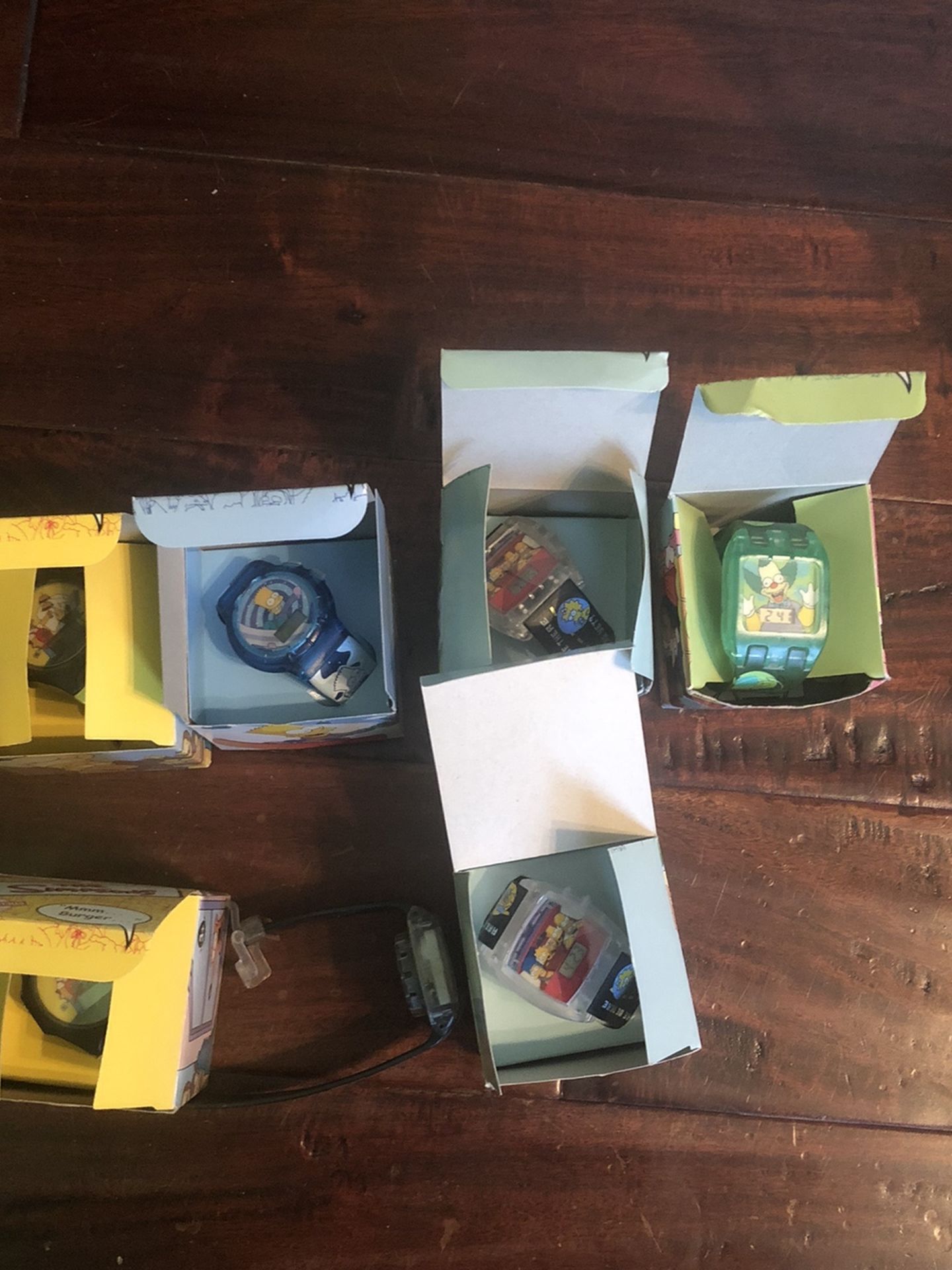 2004 The Simpsons Burger King Talking Watch Set Complete