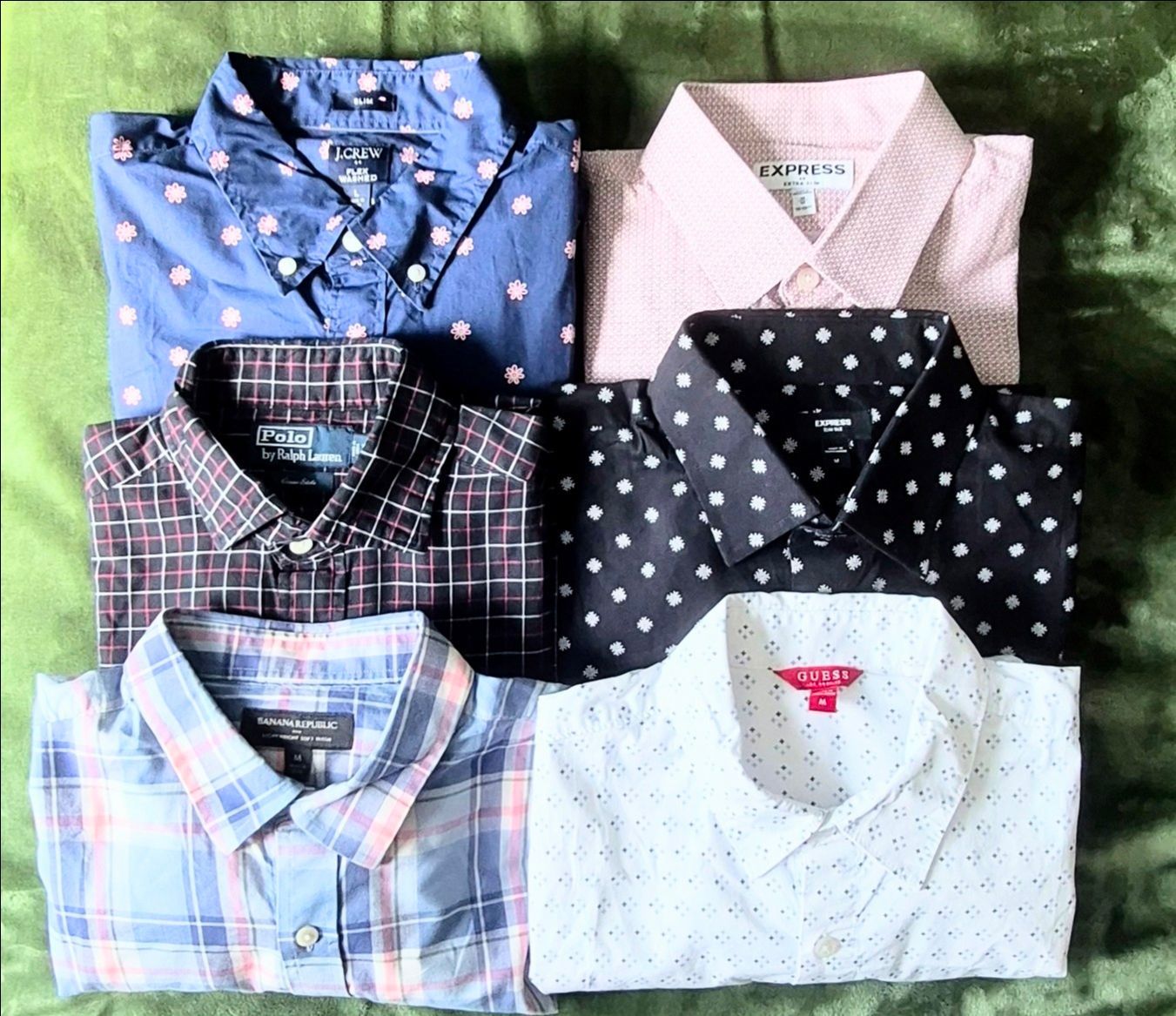 Express, Banana Republic, Ralph Lauren, J Crew Long sleeve Dress Shirts (M, L)