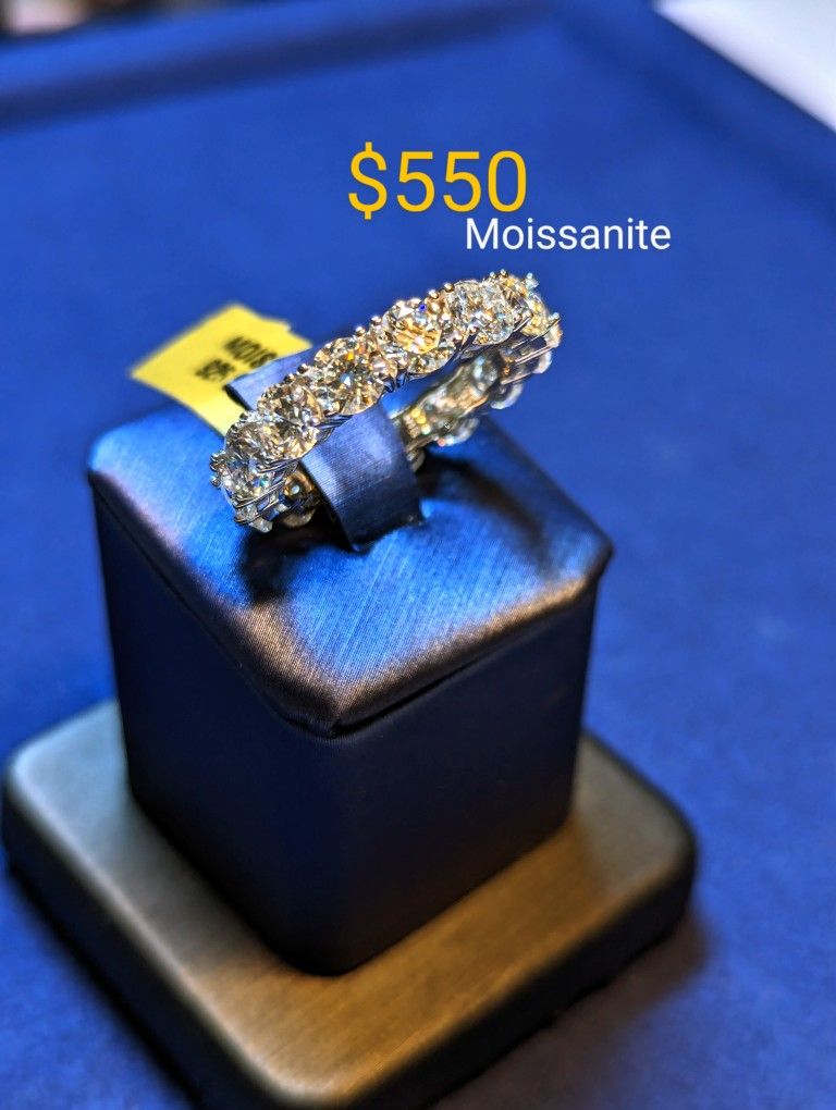 8ctw Mossinite Eternity Band Size 9