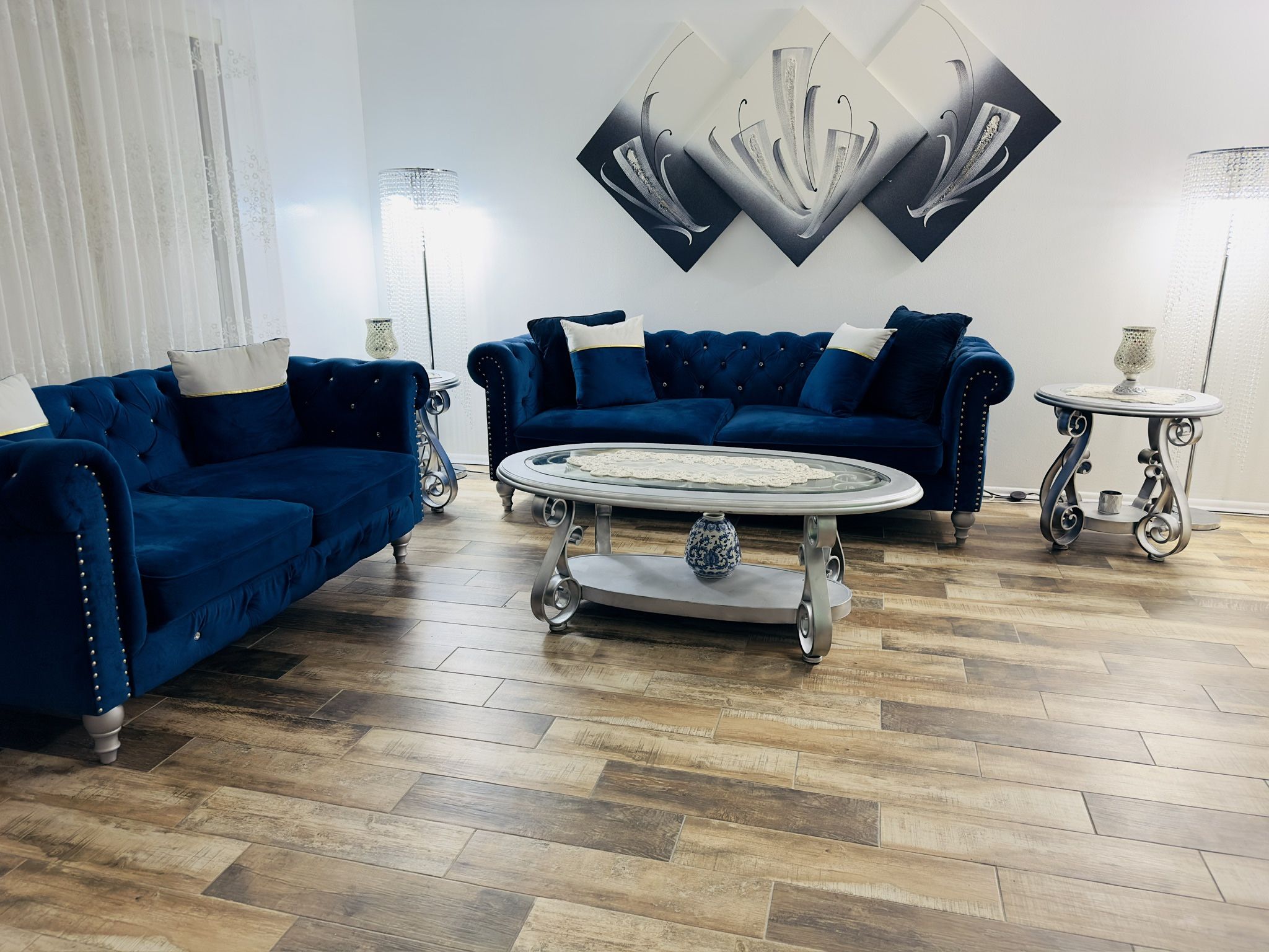 Blue Living Room Set