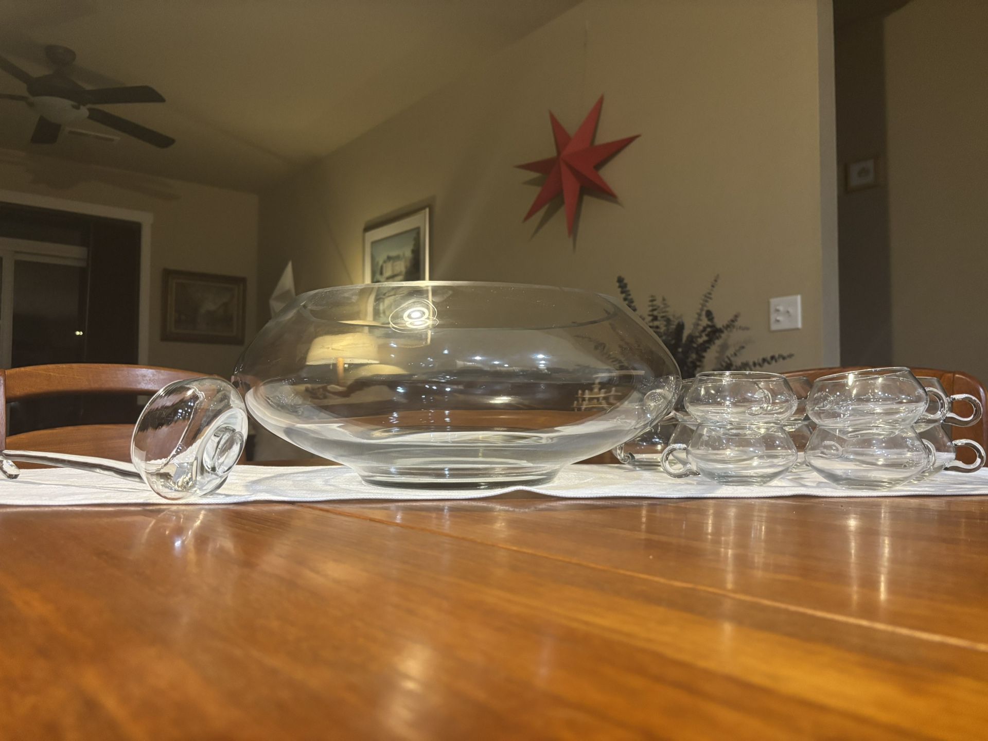 MCM Riekes Crisa Moderno Hand Blown Punch Bowl Set
