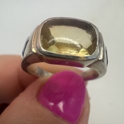 925 silver Natural Citrine , Tanzanites ring , size 7,5 