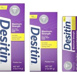 New- 4.0oz Destin Maxium Strength Zinc Oxide Diaper Rash Paste / 2 For $13