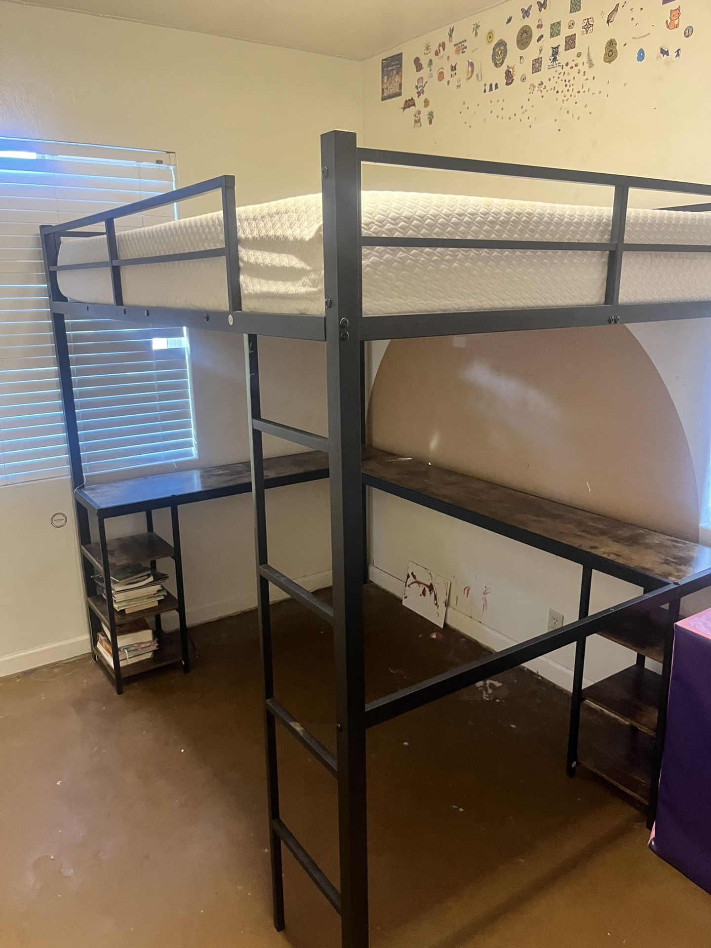 Metal Frame Loft Bed With Desk