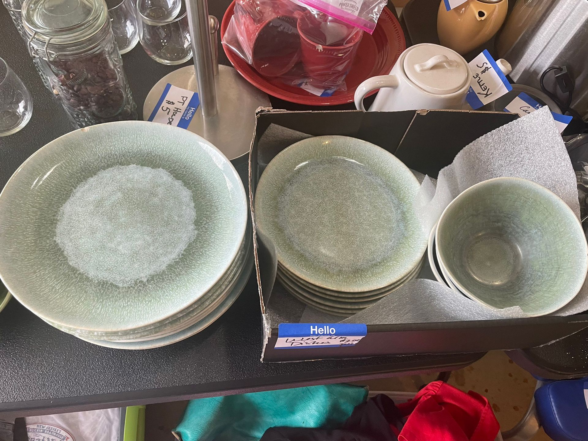 West Elm Green Reactive Glaze Stoneware Dinnerware