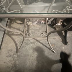 Glass iron table