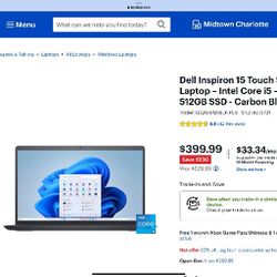 Dell Inspiron 15 Touch Screen Laptop 