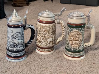 Vintage Avon Ceramarte made in Brazil Lot of 3 Beer Steins