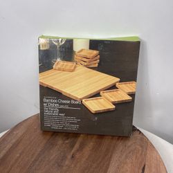 Bamboo Cheese Board W/Dishes .
