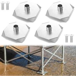 Pcs 11 x 11 Heavy Duty Galvanized Stationary Dock Base Plate Mud Pad for Post Pipe Legs