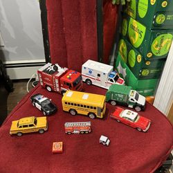 🚓 Diecast Vehicle Lot – Emergency, School Bus, Taxi & More 🚒🚌