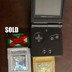 GameBoy SP with/or separate Pokemon Gold & Pokemon Silver