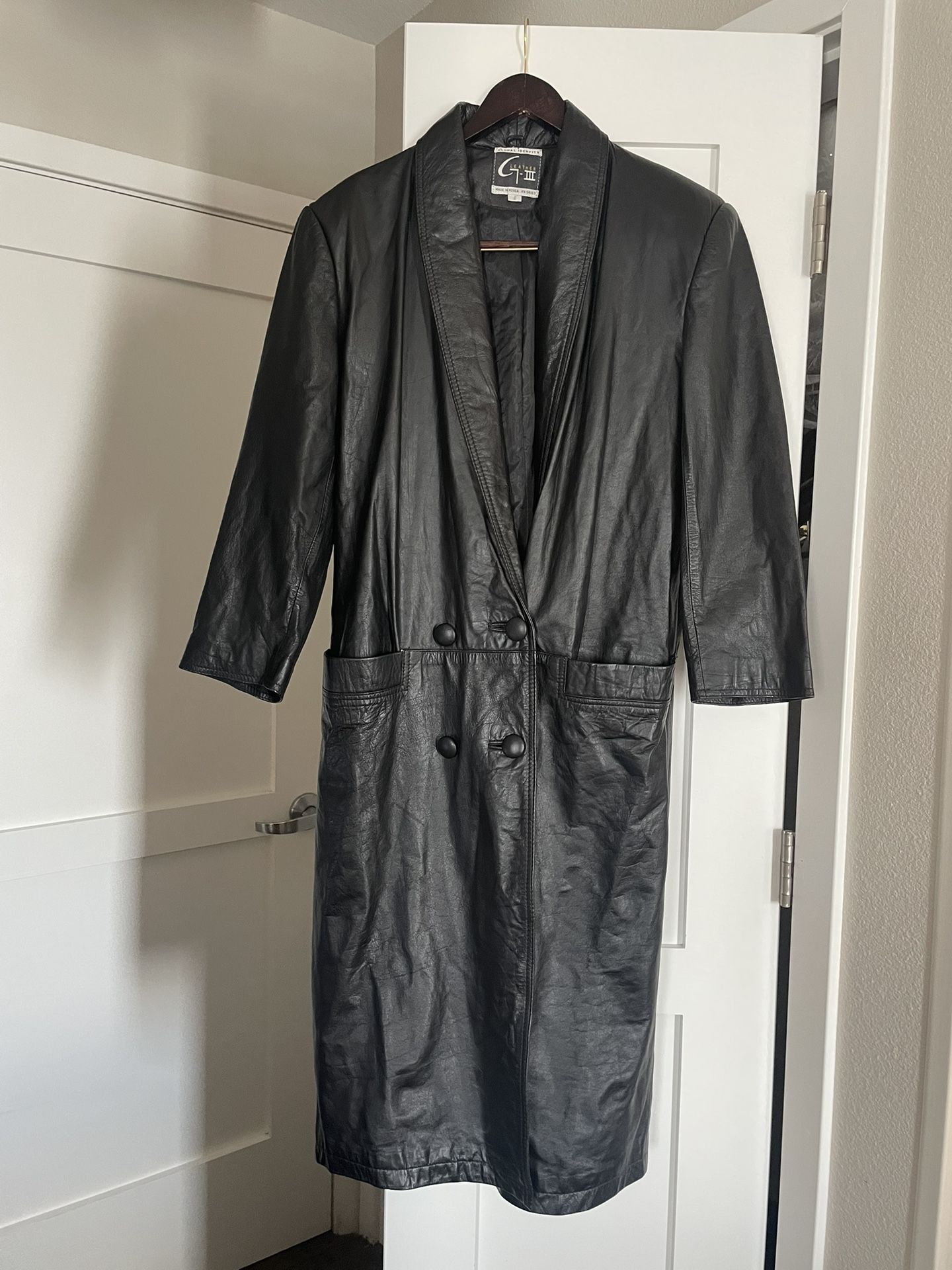 G-III Genuine Leather Trench Coat Jacket Woman’s Size Small