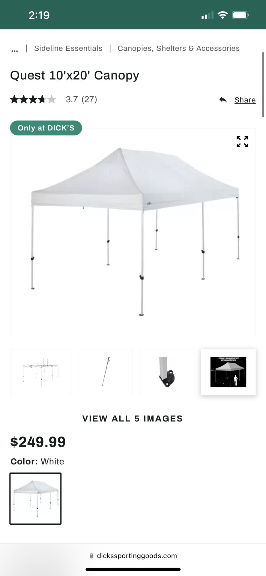 Quest 10x20 Canopy
