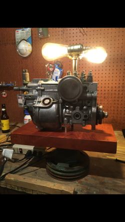 One-of-a-kind custom desk made lamp folk art/ steam punk art $300