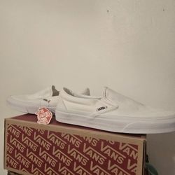 Vans White Checkerboard Slipons Mens size 6 or Womens size 7.5