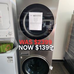 Single Unit Front Load Washertower With Center Control 4.5 Cu. Ft. Washer And 7.4 Dryer 