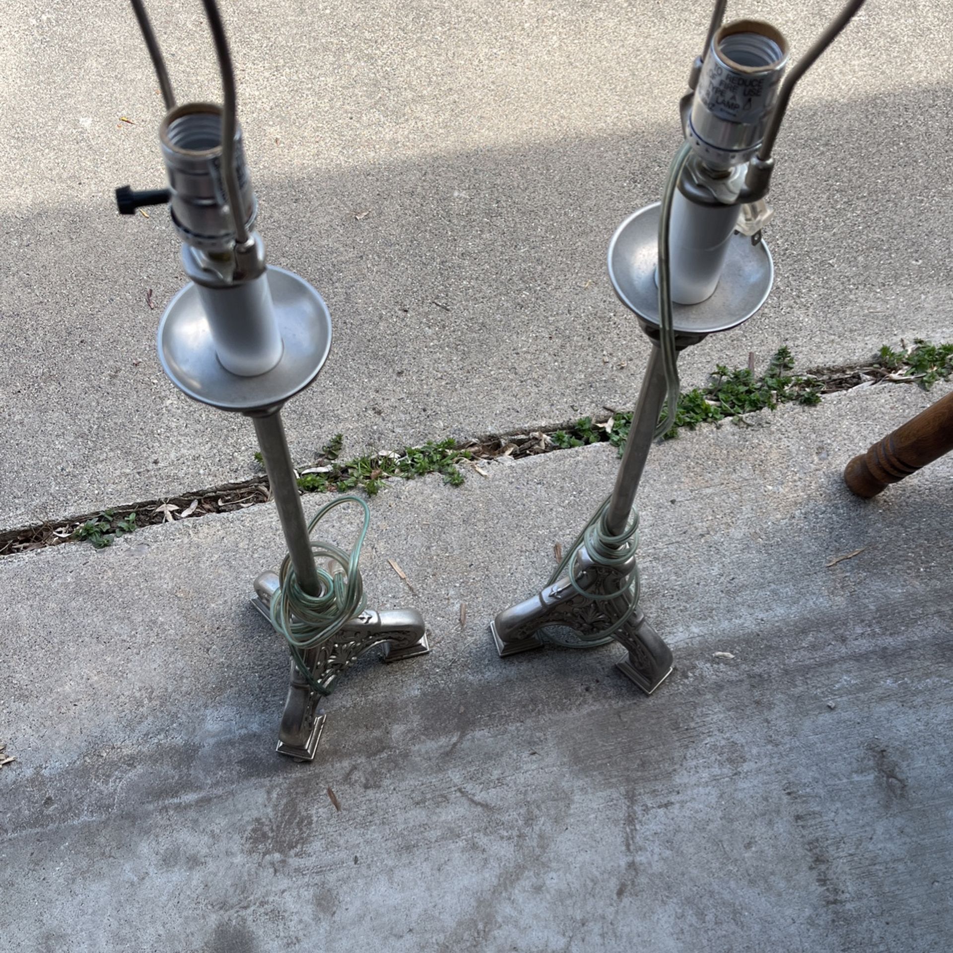 Two Heavy Metal Lamps No Shed