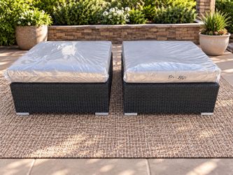 New 2pc set outdoor patio furniture ottomans sunbrella fabric