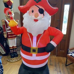 Home Accents Holiday 6 ft. LED Pirate Santa Christmas Airblown® Inflatable
