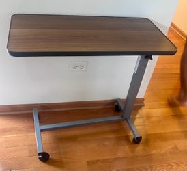 Adjustable Rolling Overbed, reading, writing , dining Table