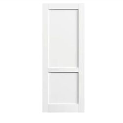 24 in. x 80 in. 2-Panel, White Primed, Solid Wood & MDF, Painted, Pre-Finished Door Panel Interior Door Slab