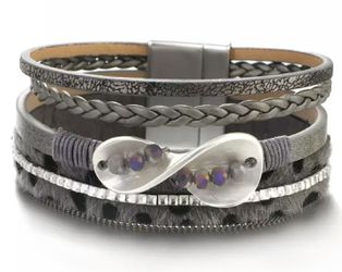 Multilayer Wrap, Wide Number Eight Bracelet